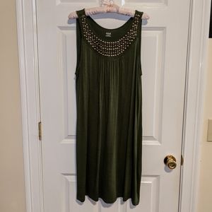 Summer green, embellised dress in XL